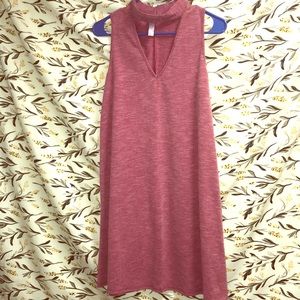 Red cutout neck dress